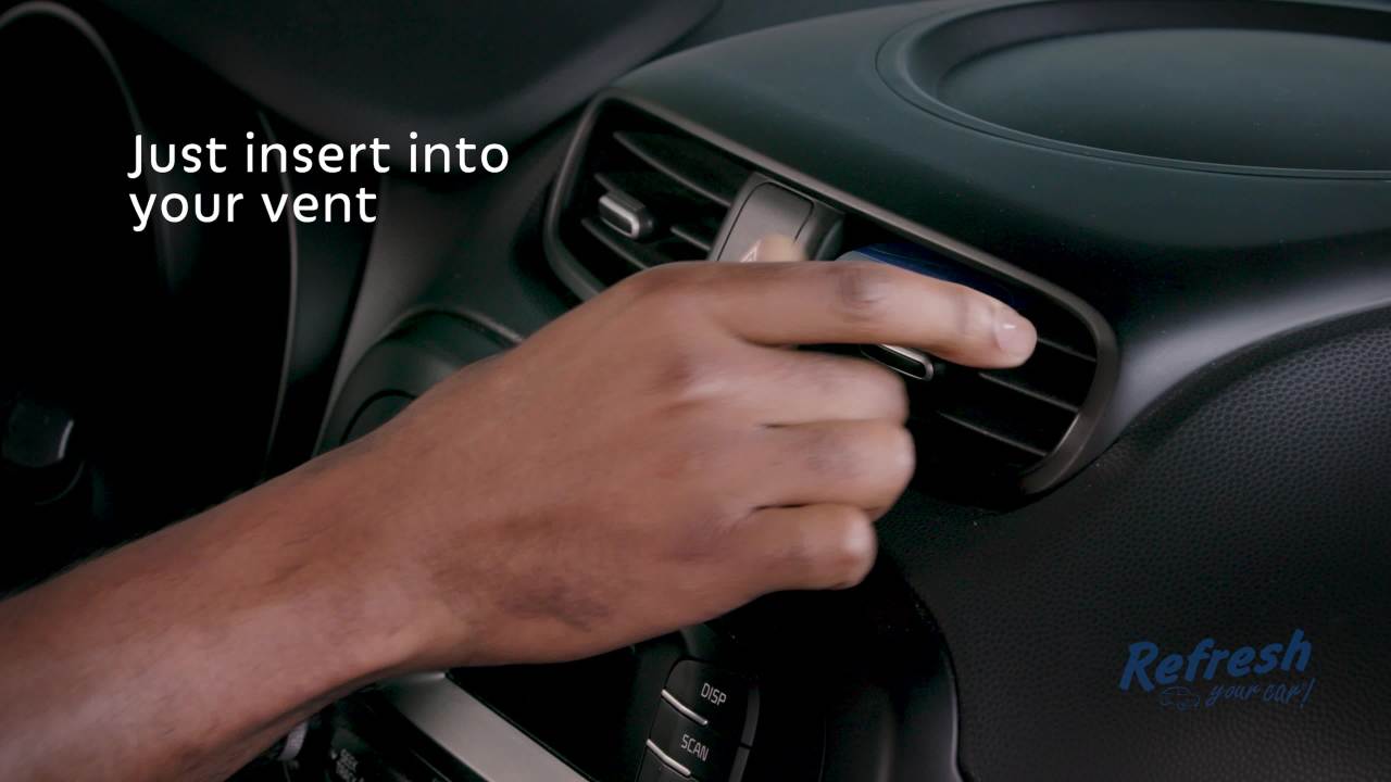 thumbnail video image 2 of Refresh Your Car! Contour Vent Stick Car Air Freshener - 4 Count (Crisp Laundry Scent), 2 of 11