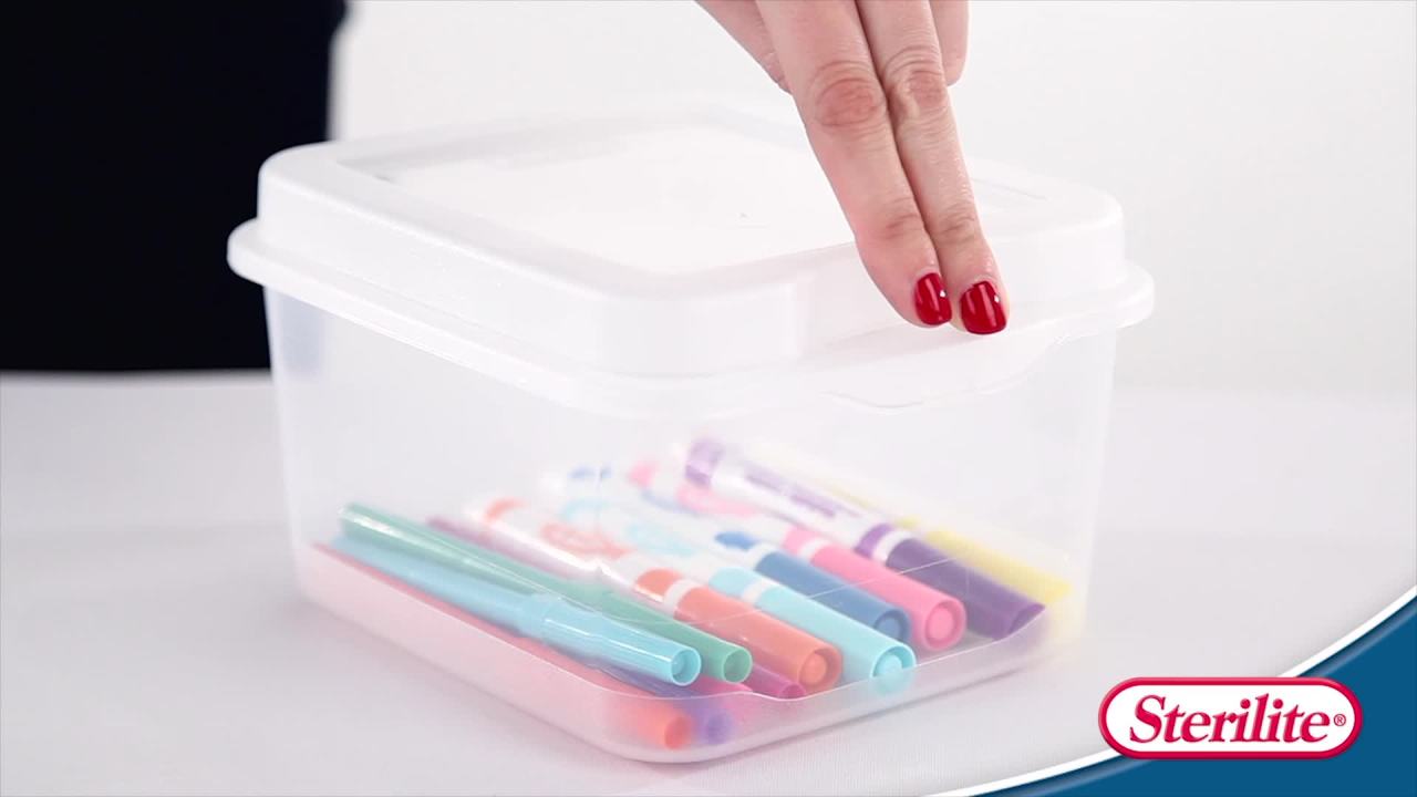 thumbnail video image 2 of Sterilite Large FlipTop Plastic, Clear, Set of 6, 2 of 10