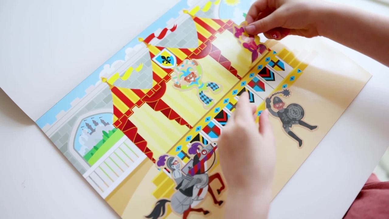 thumbnail video image 2 of Melissa & Doug Reusable Sticker Pads Set: Adventure - 245+ Stickers, 2 of 5