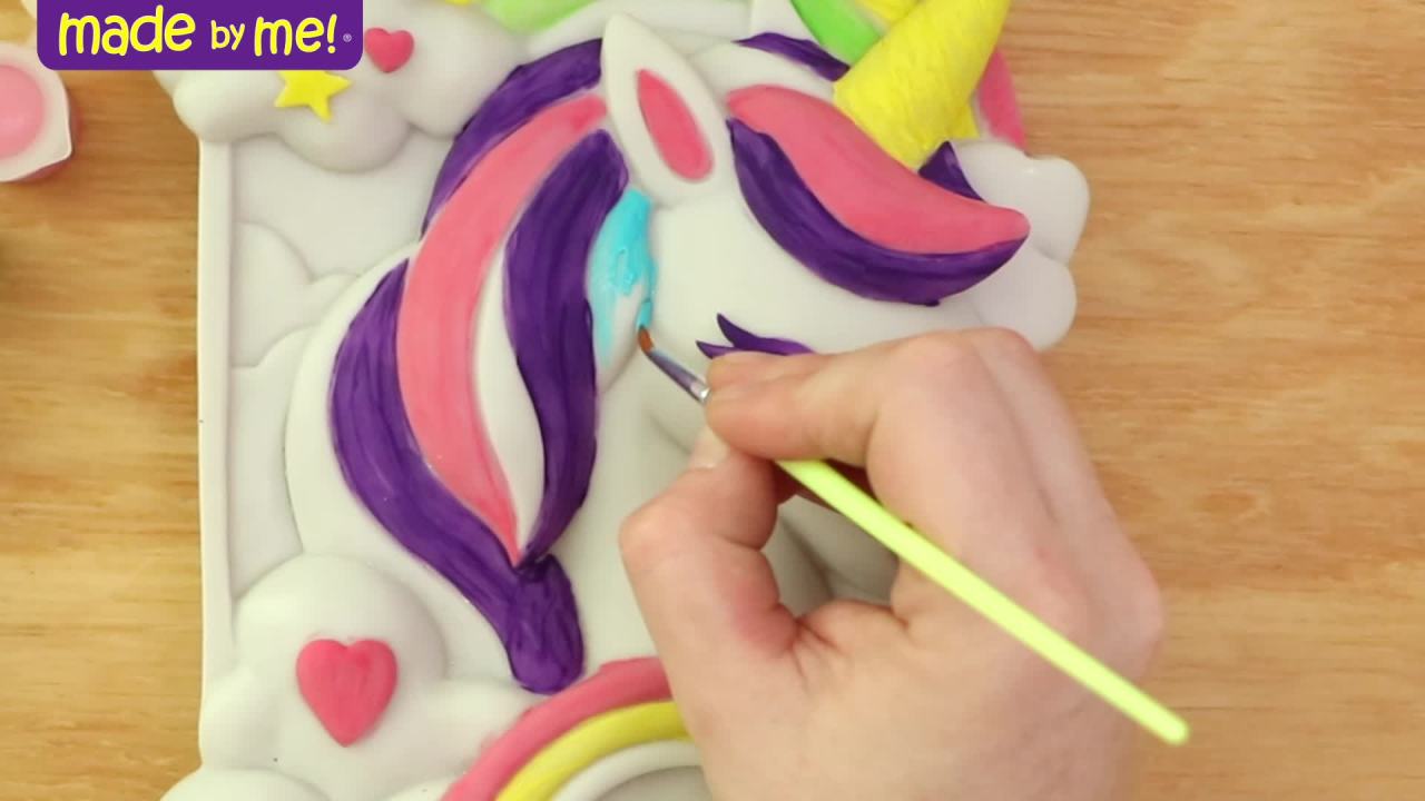 thumbnail video image 2 of Made by Me Paint Your Own White Ceramic Unicorn & Friends Figurine Set, 2 of 9