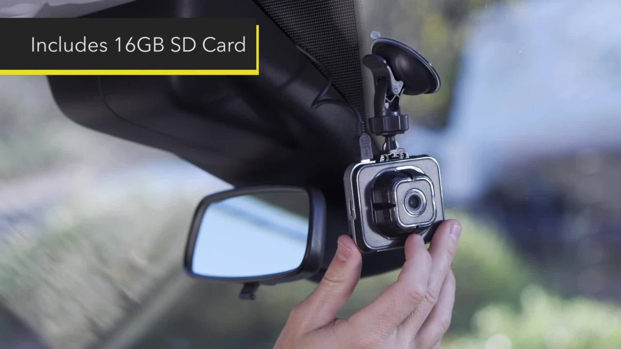 thumbnail video image 2 of Scosche DDVRS0916G Full HD 1080P Wide Angle Dash Cam w/Motion Detection G-Sensor, 16GB Micro-SD Card, 2 of 8
