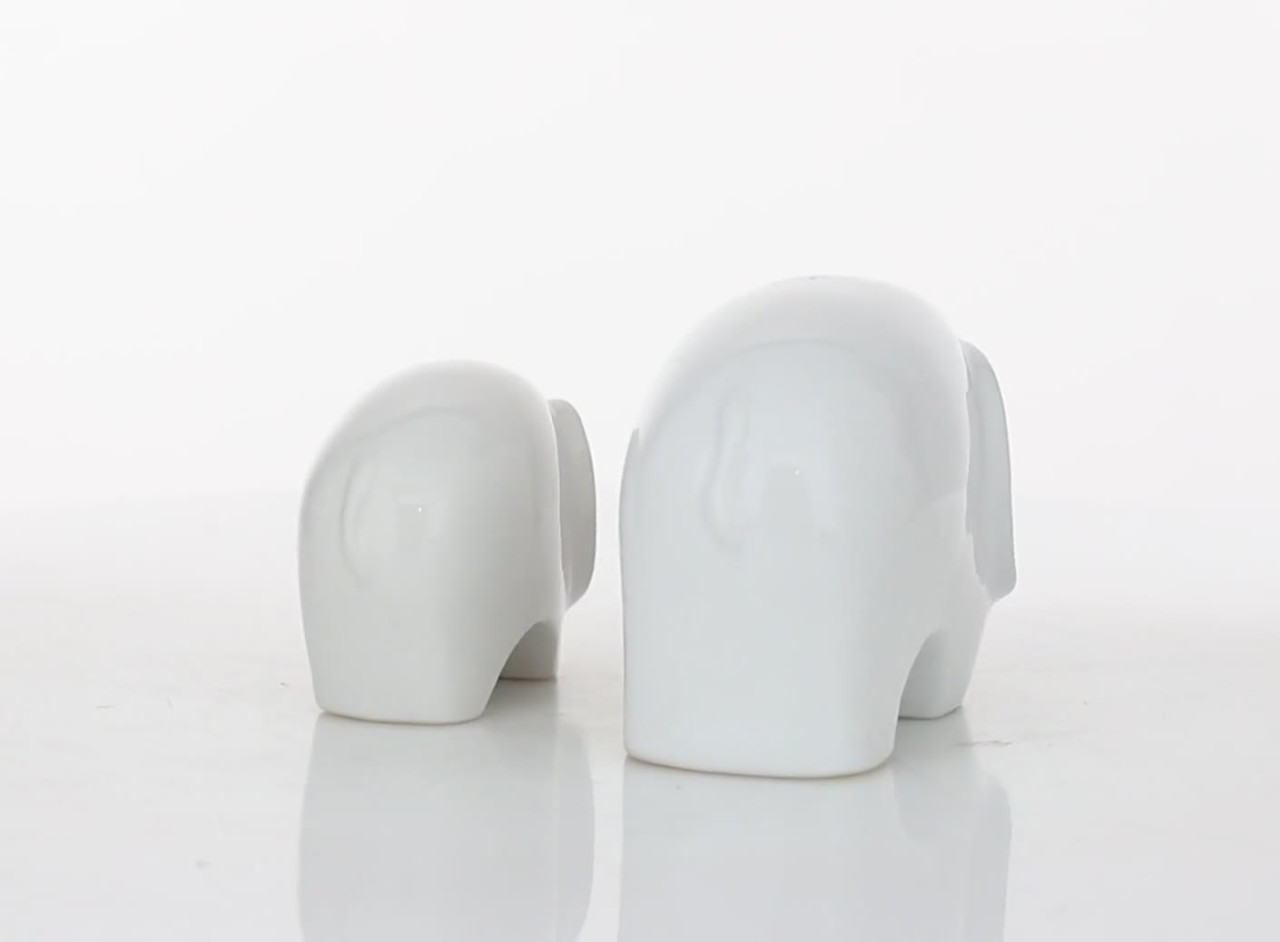 thumbnail video image 2 of DecMode 8"W, 7"H Stoneware Contemporary Sculpture, White, 2-Piece, 2 of 8