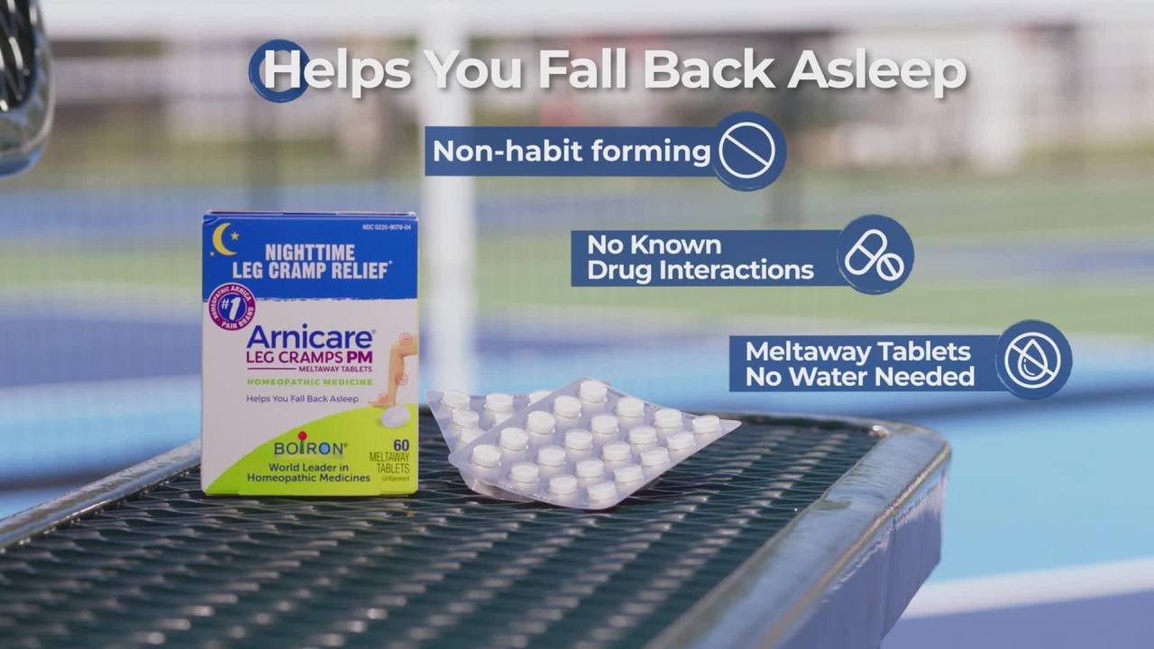 thumbnail video image 2 of Boiron Arnicare Leg Cramps PM 60 Tablet, 2 of 11