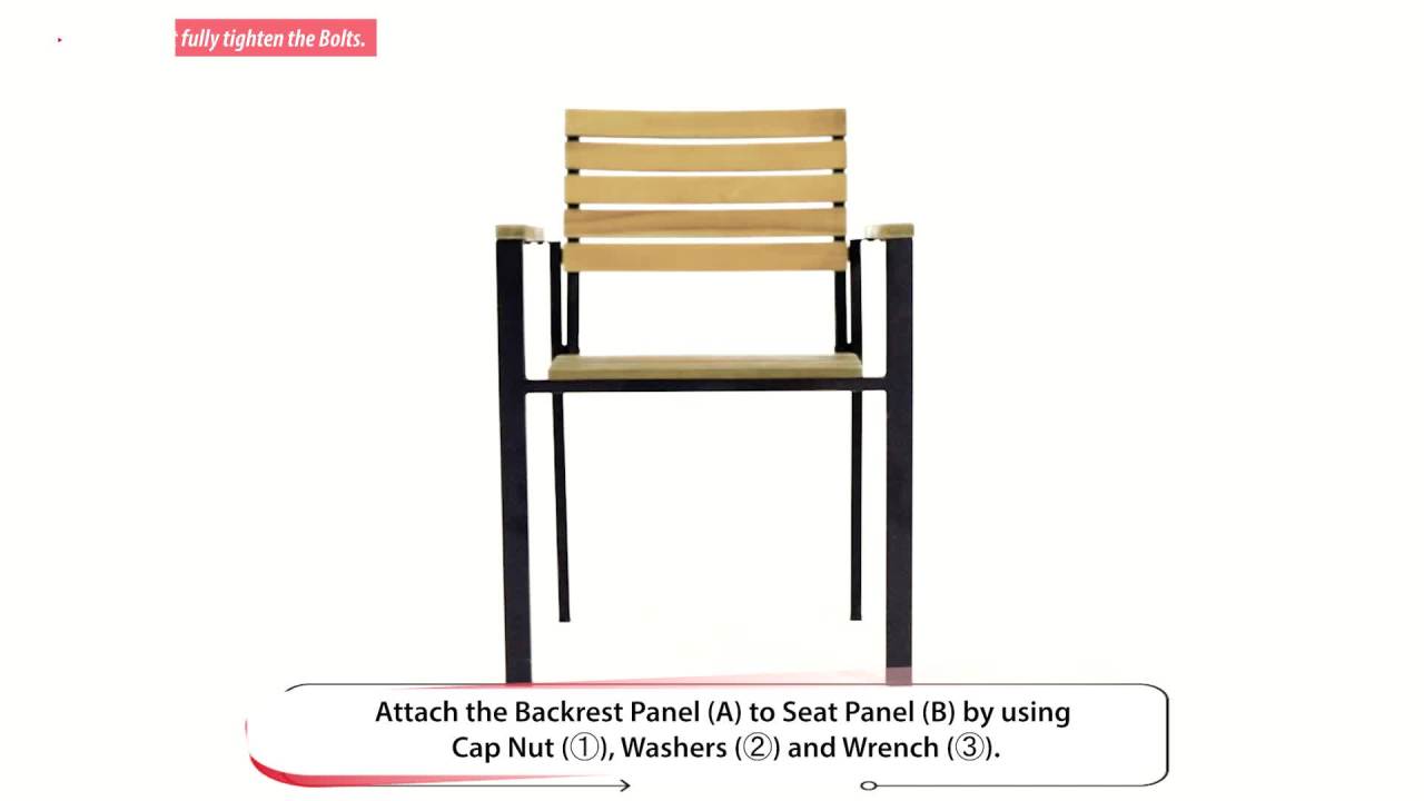 thumbnail video image 2 of Jaylah Outdoor Wood and Iron Dining Chairs, Set of 2, Teak and Black, 2 of 5