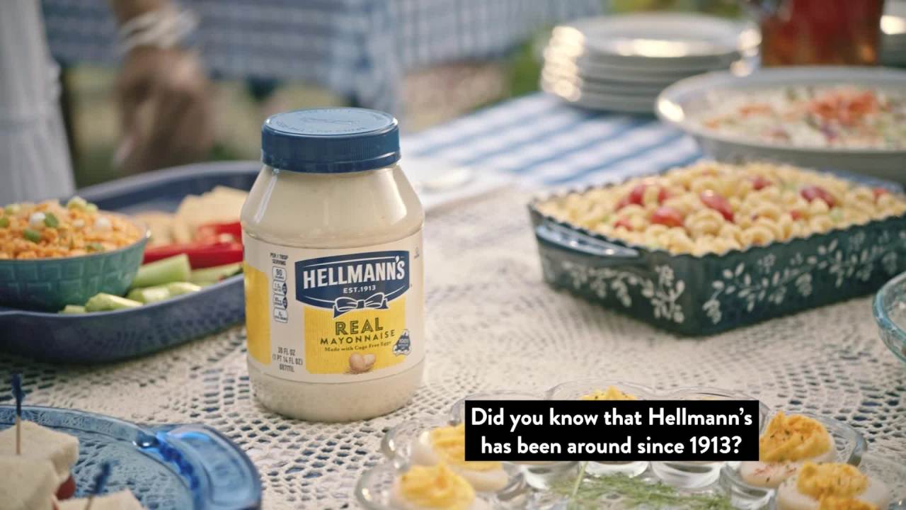 thumbnail video image 2 of Hellmann's Cholesterol Free Canola Mayonnaise, 30 fl oz Jar, 2 of 12