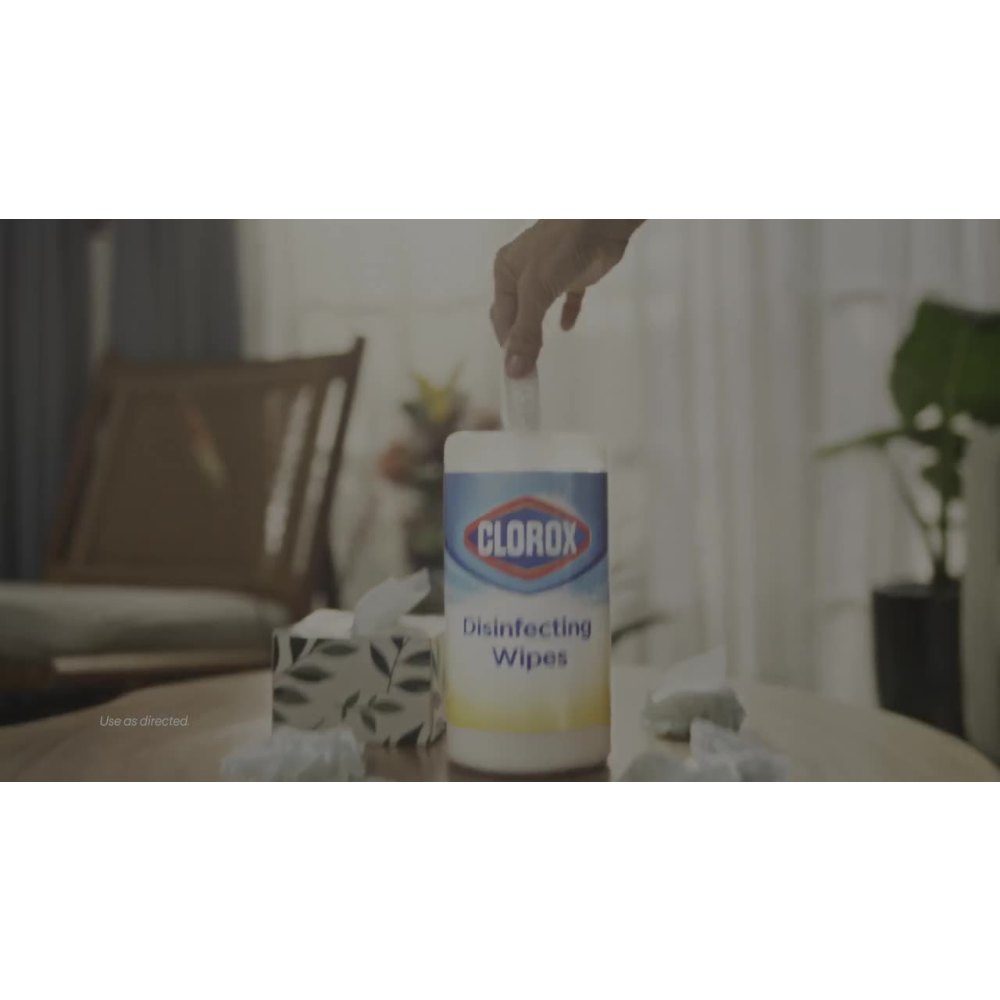 thumbnail video image 2 of Clorox Disinfecting and Cleaning Wipes, Crisp Lemon and Fresh Scent, 75 Count Each, 3 Pack, 2 of 11