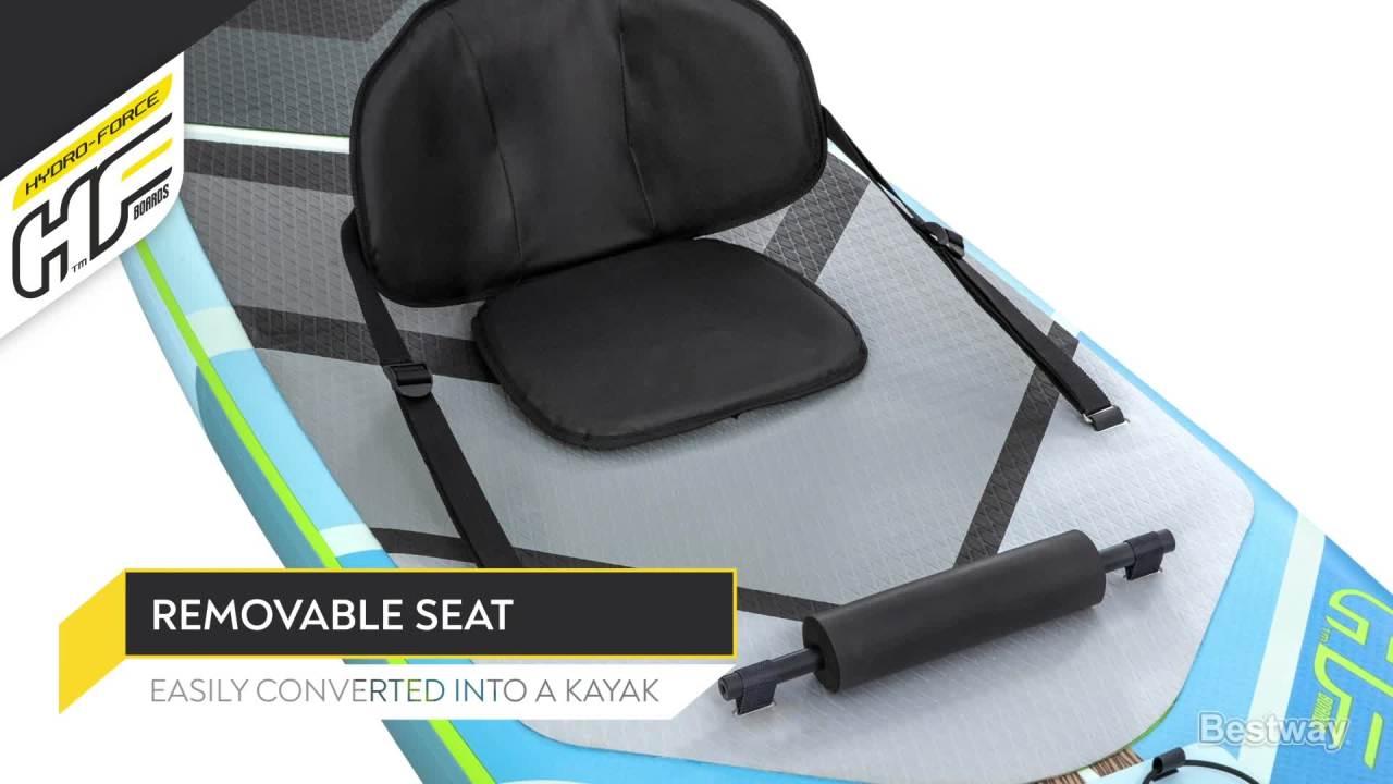 thumbnail video image 2 of Hydro-Force Oceana Inflatable Convertible Stand-Up Paddleboard and Kayak Set 10’, 2 of 9