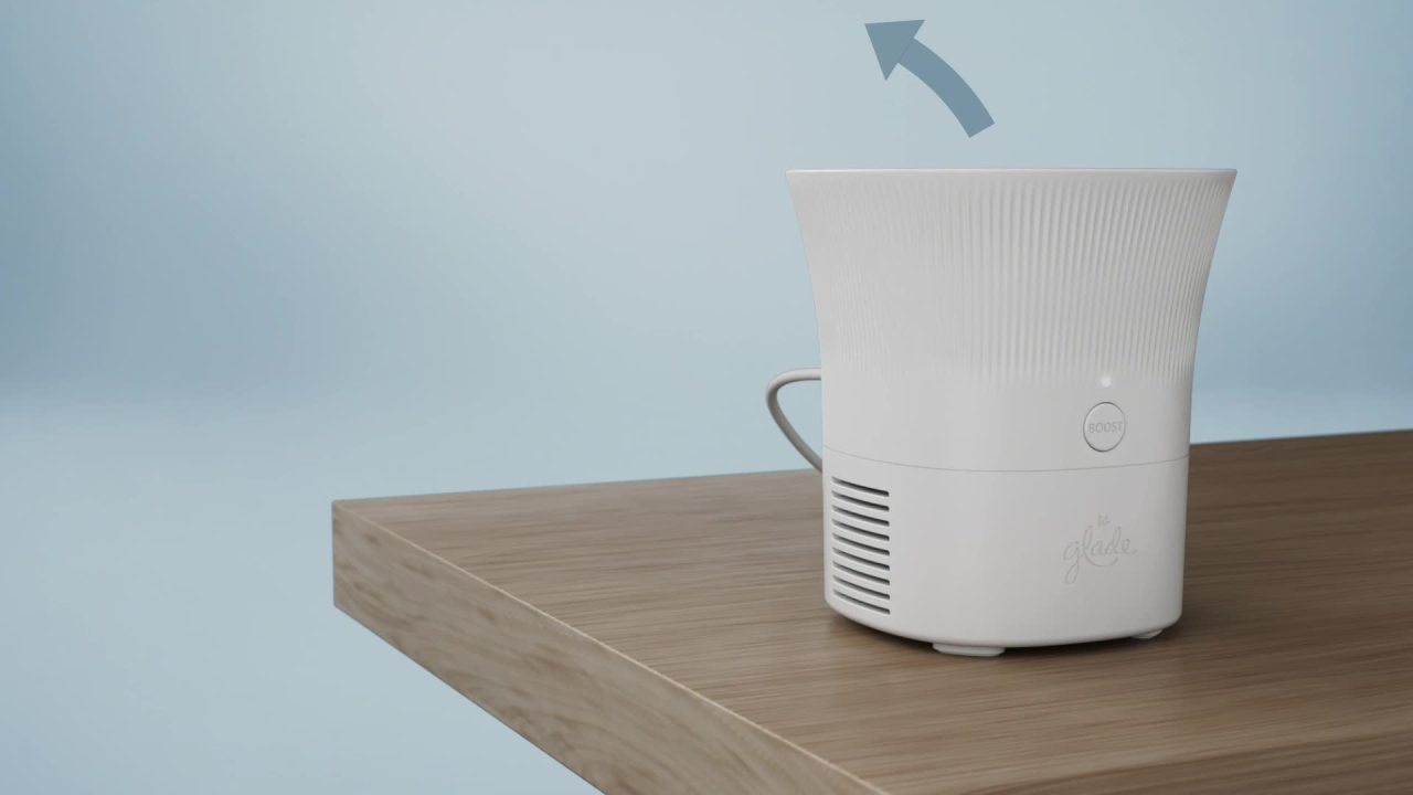 thumbnail video image 2 of Glade® Scent Flow PlugIns® Air Freshener Starter Kit,  Clean Linen, 1 Device + 1 Refill, 0.67 fl oz, 2 of 12