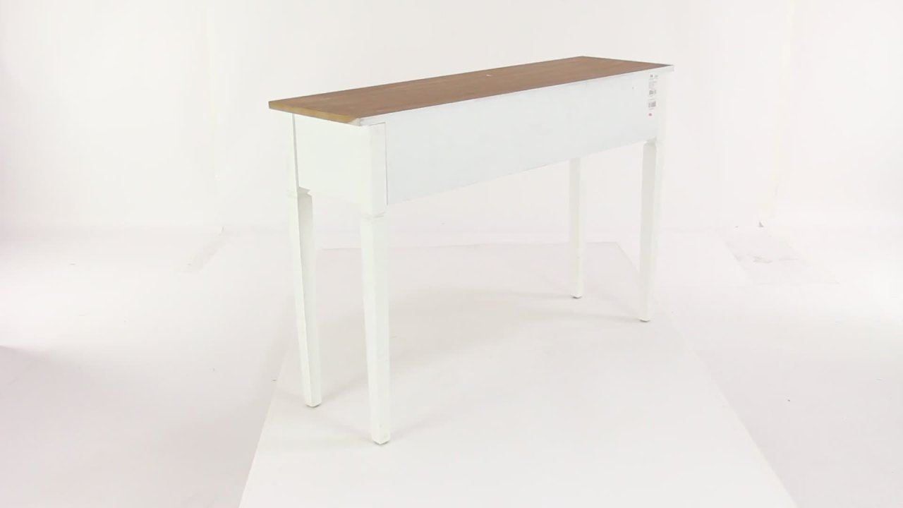 thumbnail video image 2 of DecMode 32" x 47" Brown Wood Farmhouse Console Table, 2 of 9