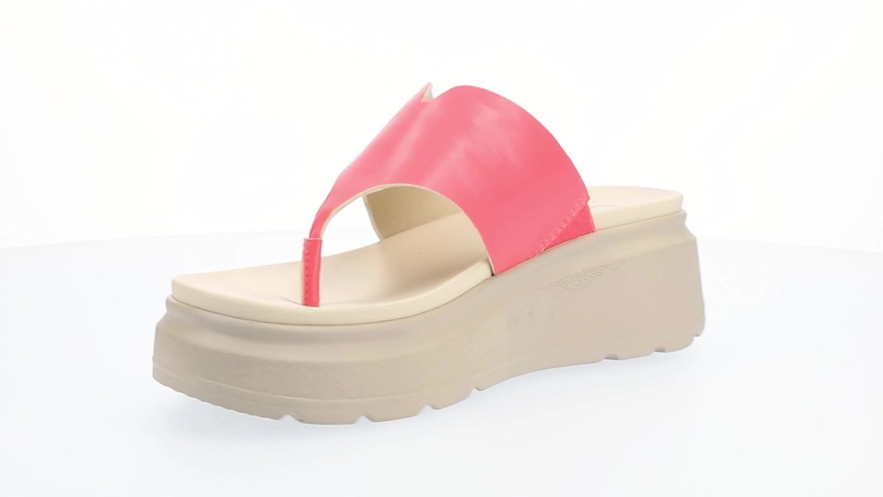 thumbnail video image 2 of Journee Womens Carah Flip Flop Slip On Wedge Sandals, 2 of 10