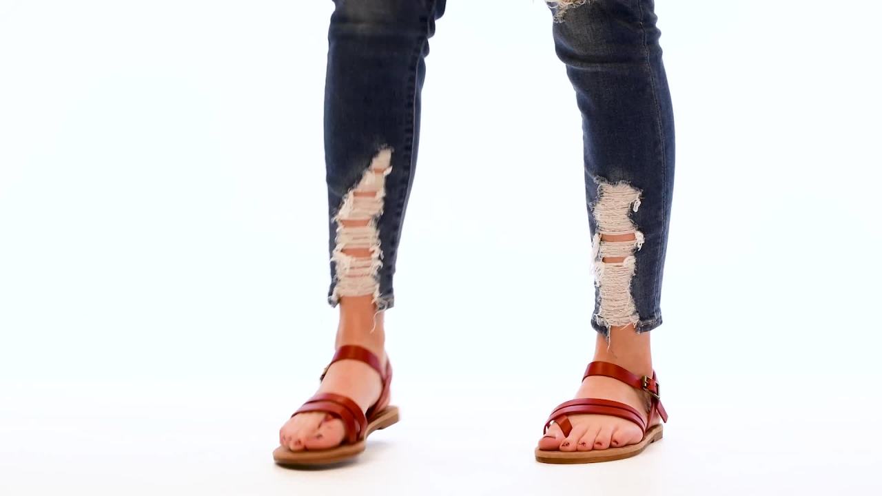 thumbnail video image 2 of Brinley Co. Womens Strappy Ankle Wrap Sandal, 2 of 3