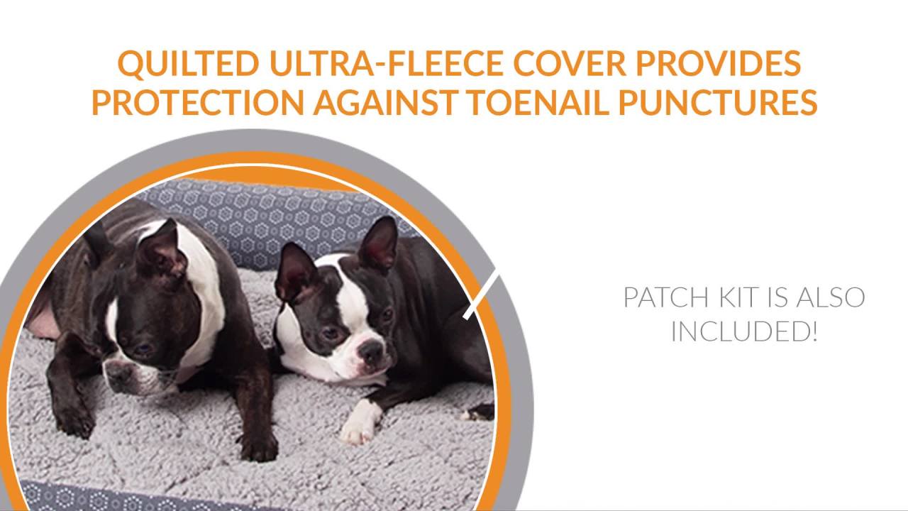 thumbnail video image 2 of K&H Pet Products Air Sofa Bed Gray/Geo Flower Medium 27 X 36 Inches, 2 of 9