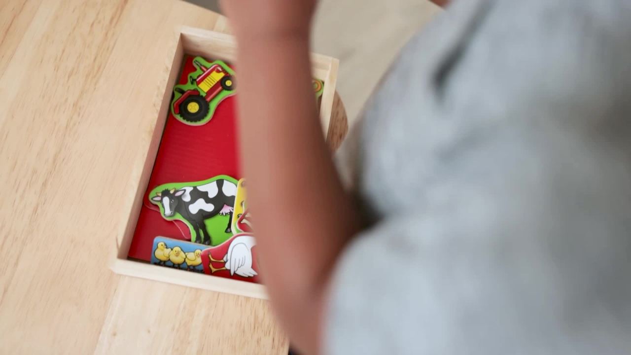 thumbnail video image 2 of Melissa & Doug 20 Wooden Farm Magnets in a Box, 2 of 10