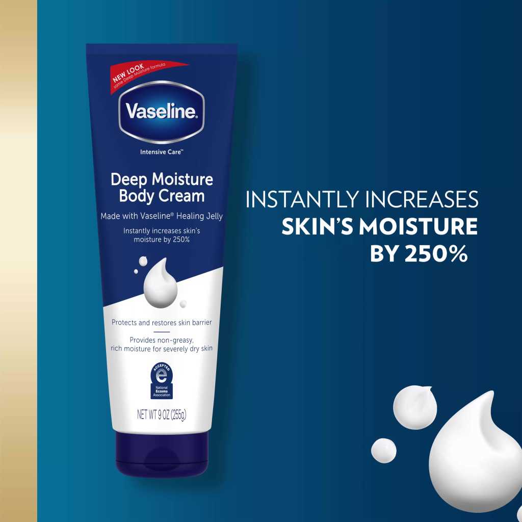 thumbnail video image 2 of (5 pack) Vaseline Intensive Care Deep Moisture Women's Body Cream for Dry Skin 9 oz, 2 of 11