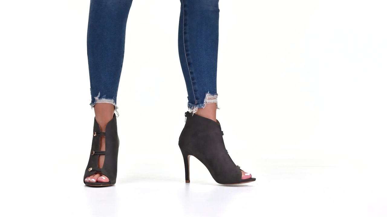 thumbnail video image 2 of Journee Collection Womens Brecklin Faux Suede Booties, 2 of 7