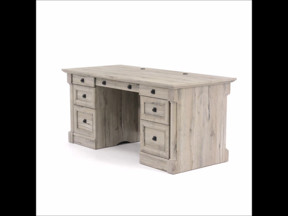 Sauder Palladia Executive Desk, Split Oak Finish