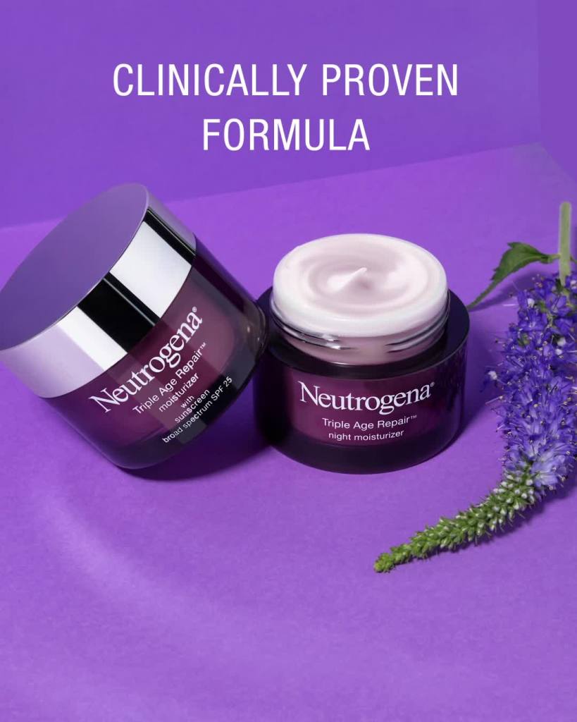 thumbnail video image 3 of Neutrogena Triple Age Repair Face Moisturizer with SPF 25, 1.7 oz, 3 of 9