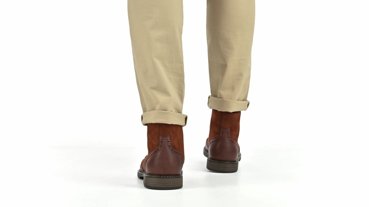 thumbnail video image 2 of Vance Mens Virgil Wingtip Lace-up Ankle Boot, 2 of 10