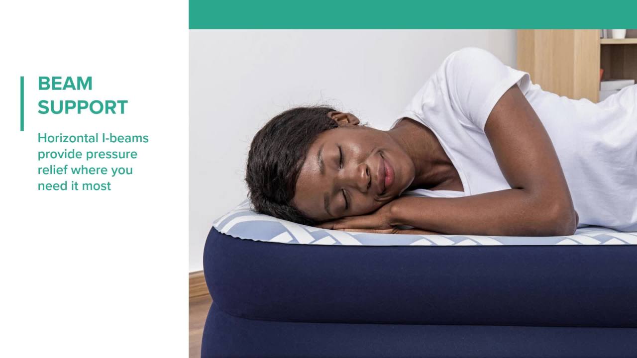 thumbnail video image 3 of Bestway®  Tritech Air Mattress Fashion Flock Twin 20" with built-in AC pump, 3 of 18