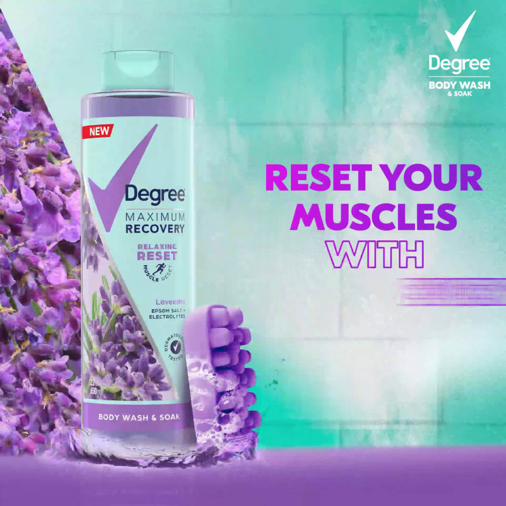 Degree Maximum Recovery PostWorkout Liquid Body Wash Lavender, 22 oz