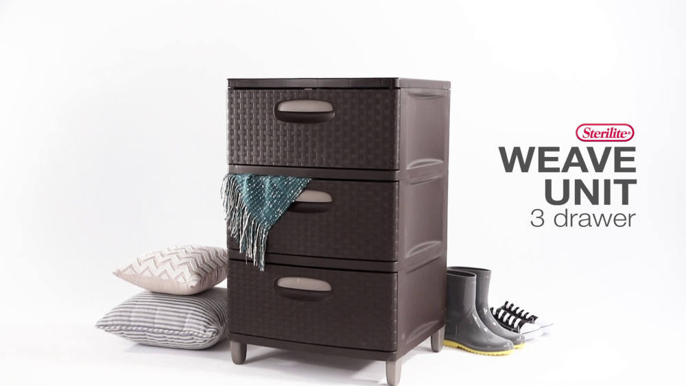 Sterilite 3 Weave Drawer Unit Espresso