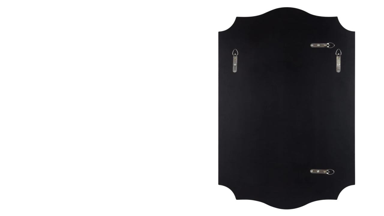 thumbnail video image 2 of Kate and Laurel Hollyn Glam Scalloped Wall Mirror, 20 x 30, Black, Decorative Large Traditional Wall Decor, 2 of 8