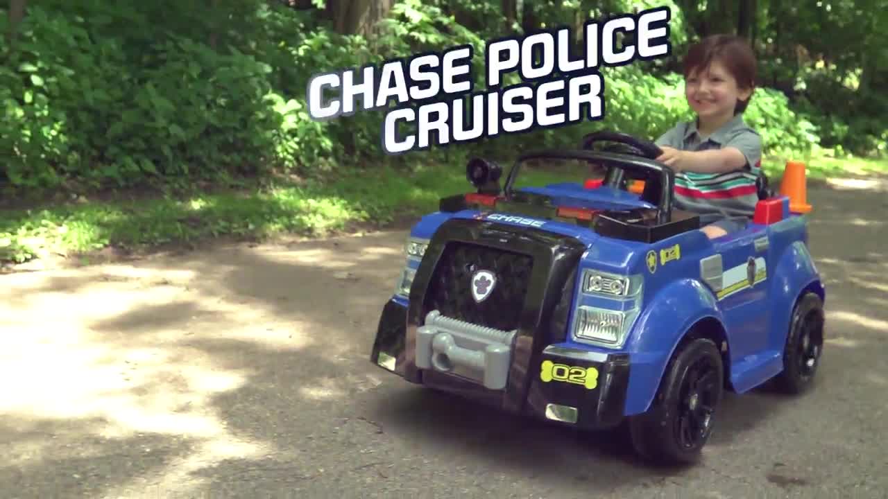 thumbnail video image 2 of Nickelodeon's PAW Patrol: Chase Police Cruiser, 6-Volt Ride-On Toy by Kid Trax, 2 of 9