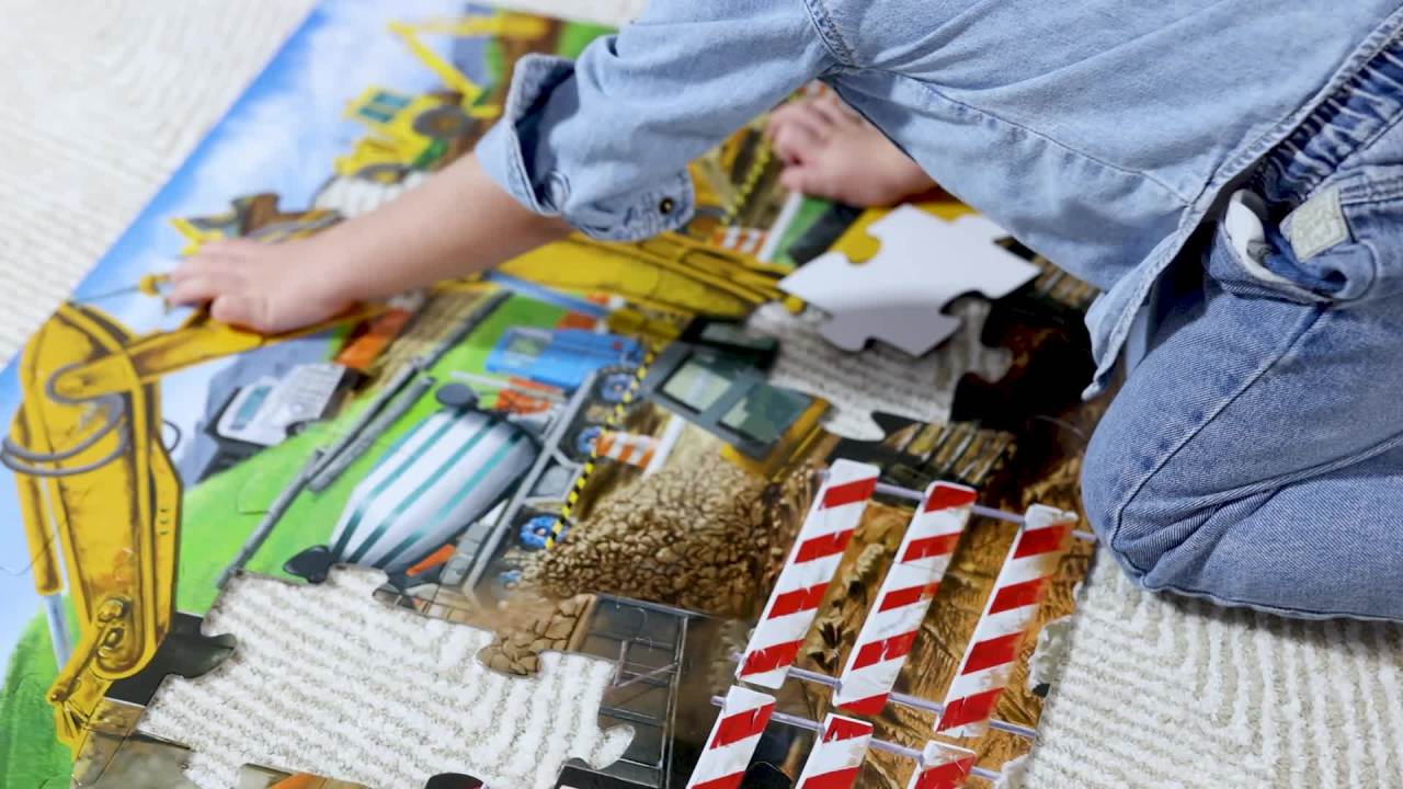 thumbnail video image 2 of Melissa & Doug Building Site Jumbo Jigsaw Floor Puzzle - 48 pcs - FSC Certified, 2 of 10