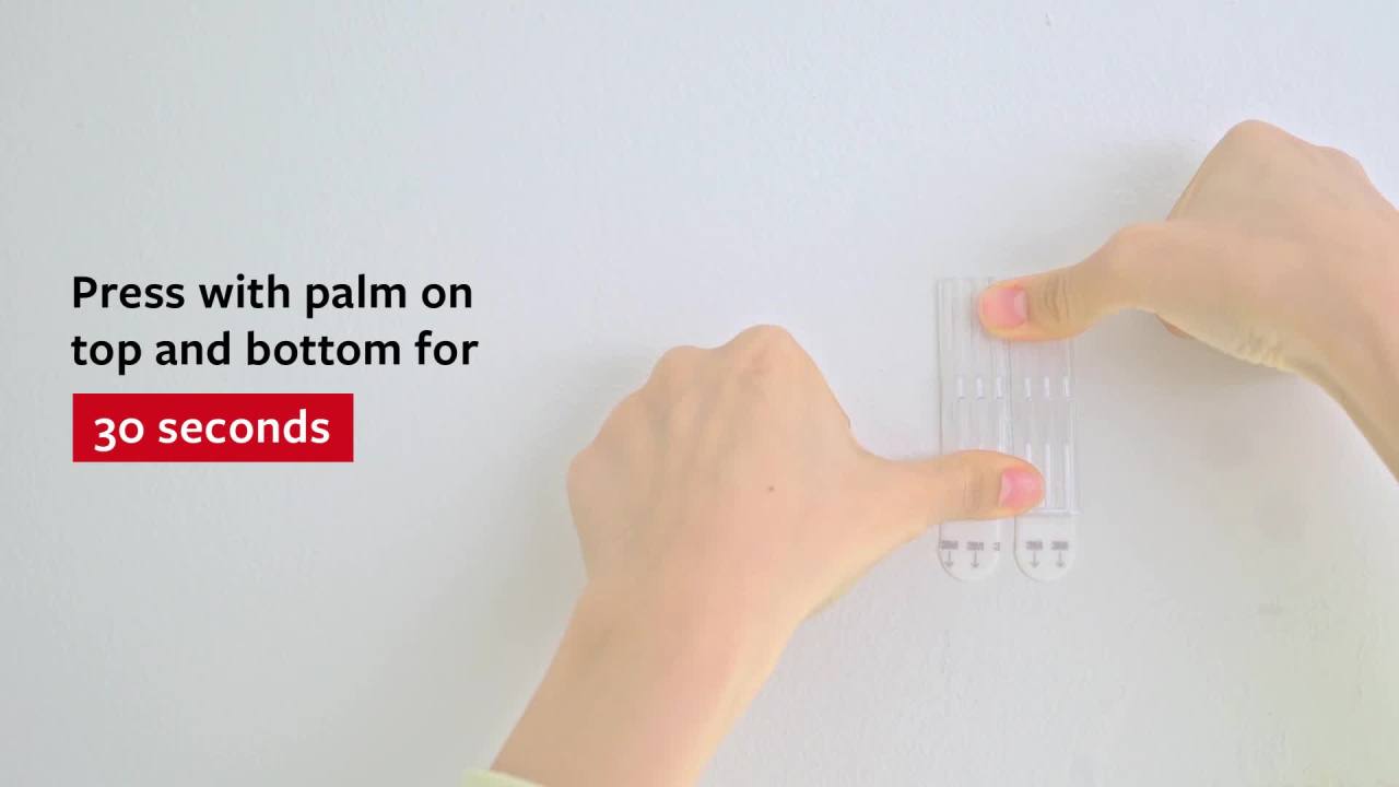 thumbnail video image 3 of (2 pack) Command White Curtain Rod Hooks, 2 Hooks, 4 Adhesive Strips, 3 of 13