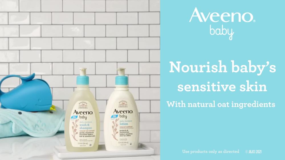 Aveeno Baby Daily Moisture Wash & Shampoo, Oat Extract, 33 fl. oz - image 2 of 16