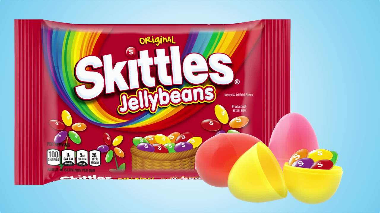 thumbnail video image 2 of Skittles Original Easter Jelly Beans Candy - 10 oz Bag, 2 of 13