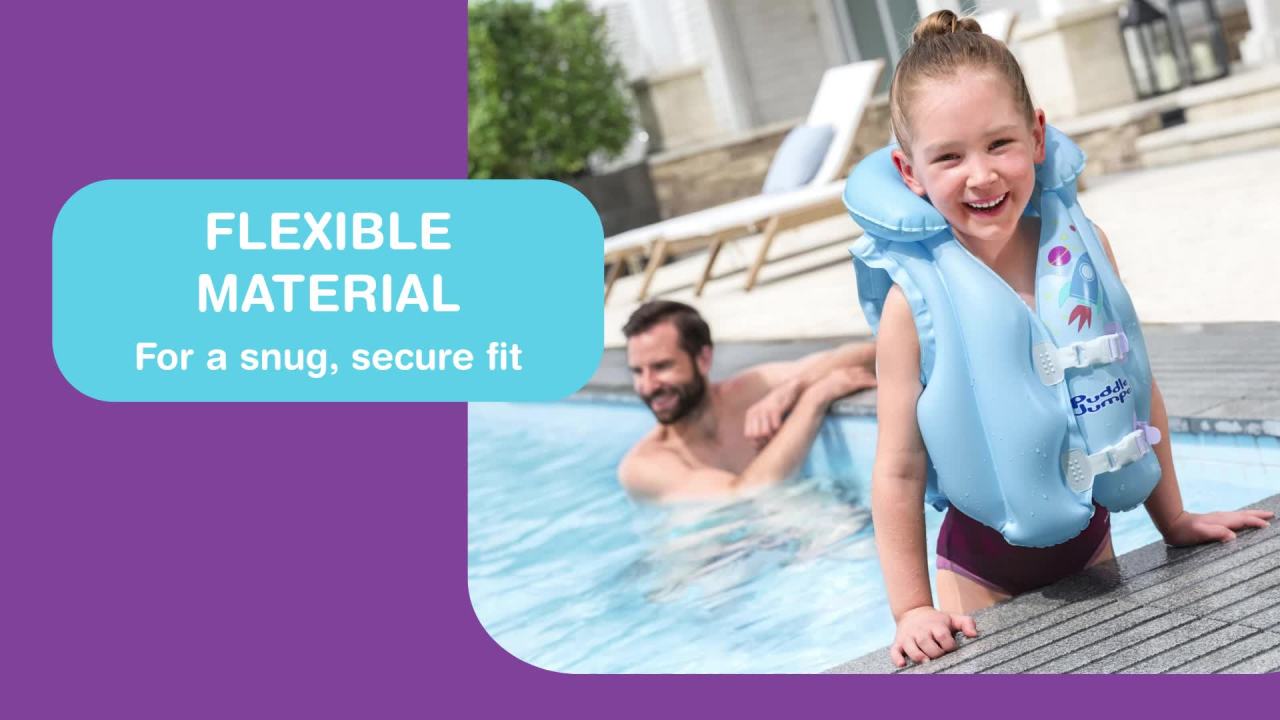 thumbnail video image 2 of Puddle Jumper WonderSplash Inflatable Toddler Swim Training Vest, 42-66lbs (19-30kg) Weight Capacity, 2 of 14