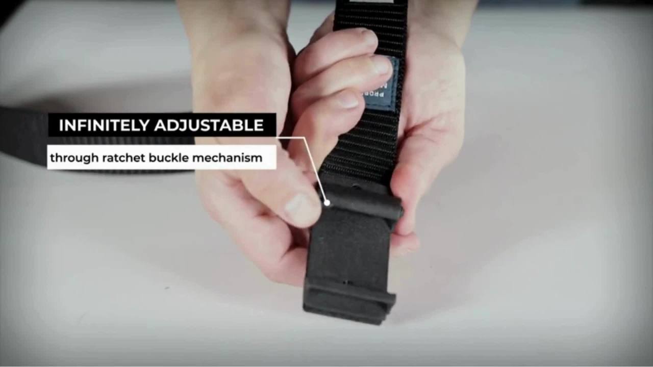 thumbnail video image 2 of Propper Ratchet Buckle Belt, 2 of 6