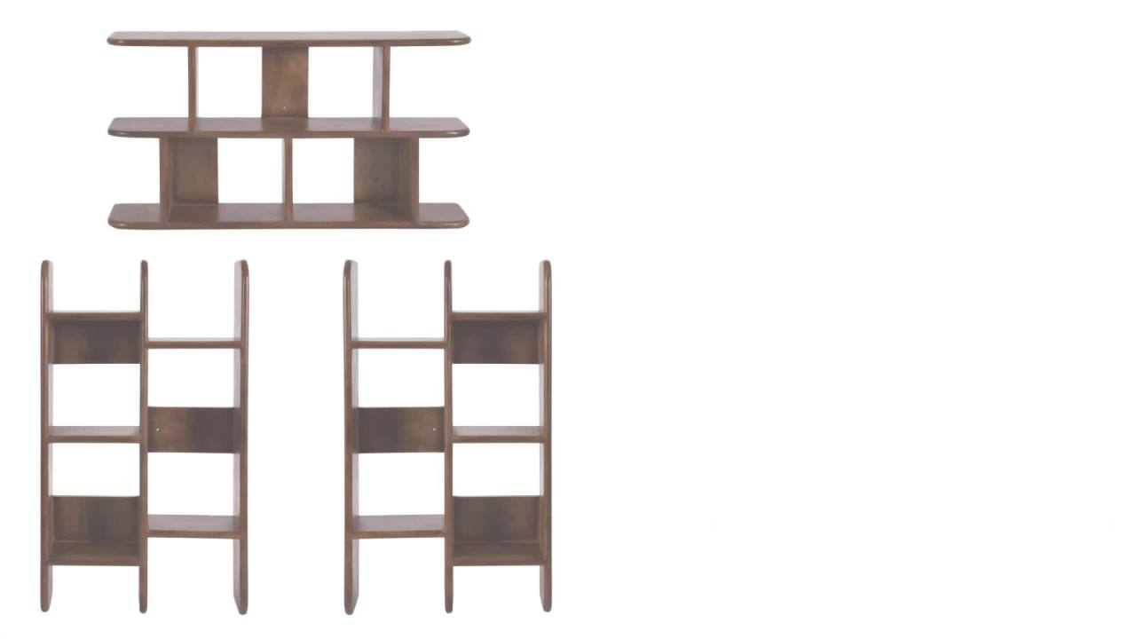 thumbnail video image 2 of Kate and Laurel Madero Transitional Solid Wood Wall Shelf, 30 x 6 x 17, Natural Wood, Modern Small Ladder Shelf for Use as Living Room Display Shelf or Over Toilet Storage Shelf, 2 of 11