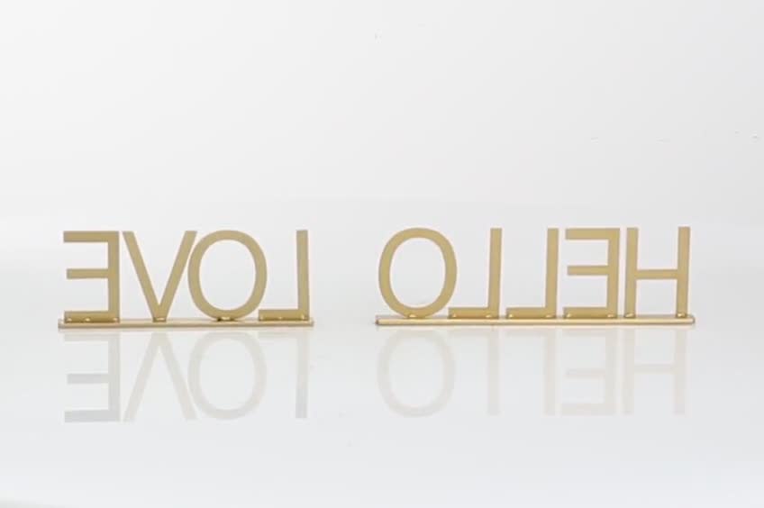 thumbnail video image 2 of DecMode Hello, Love Metal Decorative Sign, 2-Pieces, 2 of 9