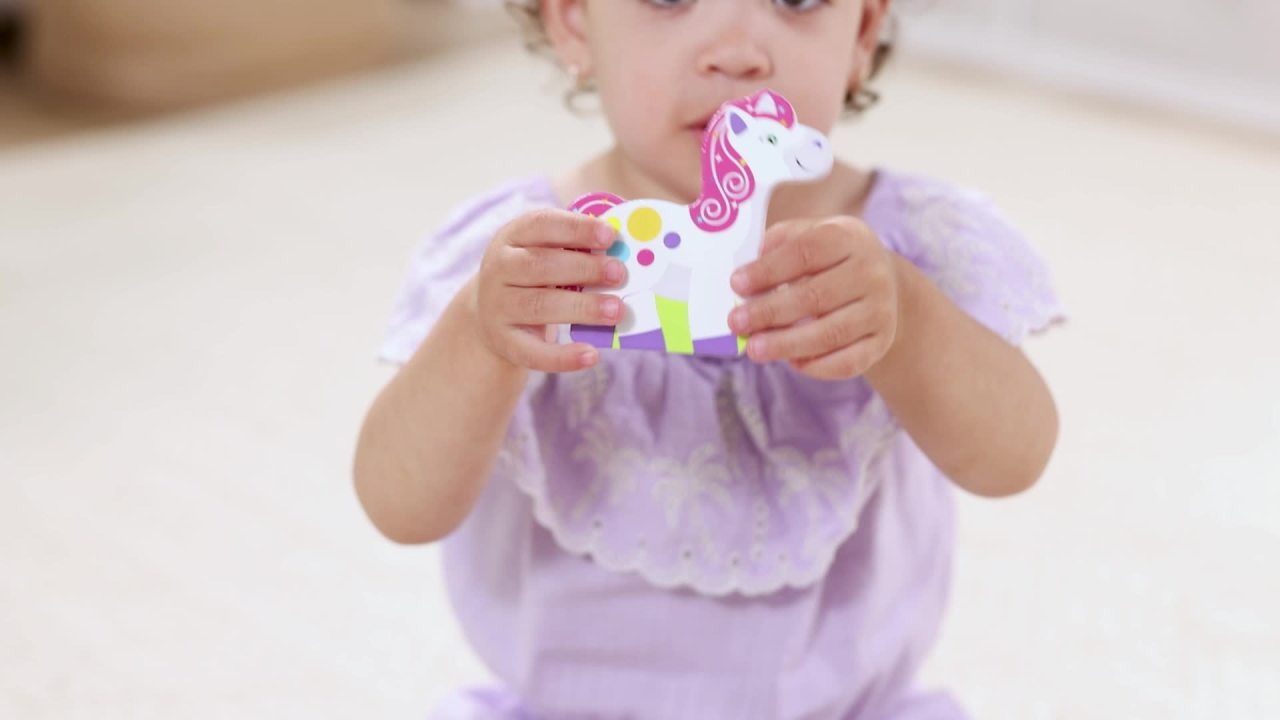 thumbnail video image 2 of Melissa & Doug Fairytale Wooden Chunky Puzzle (6 Pieces) - FSC Certified, 2 of 10