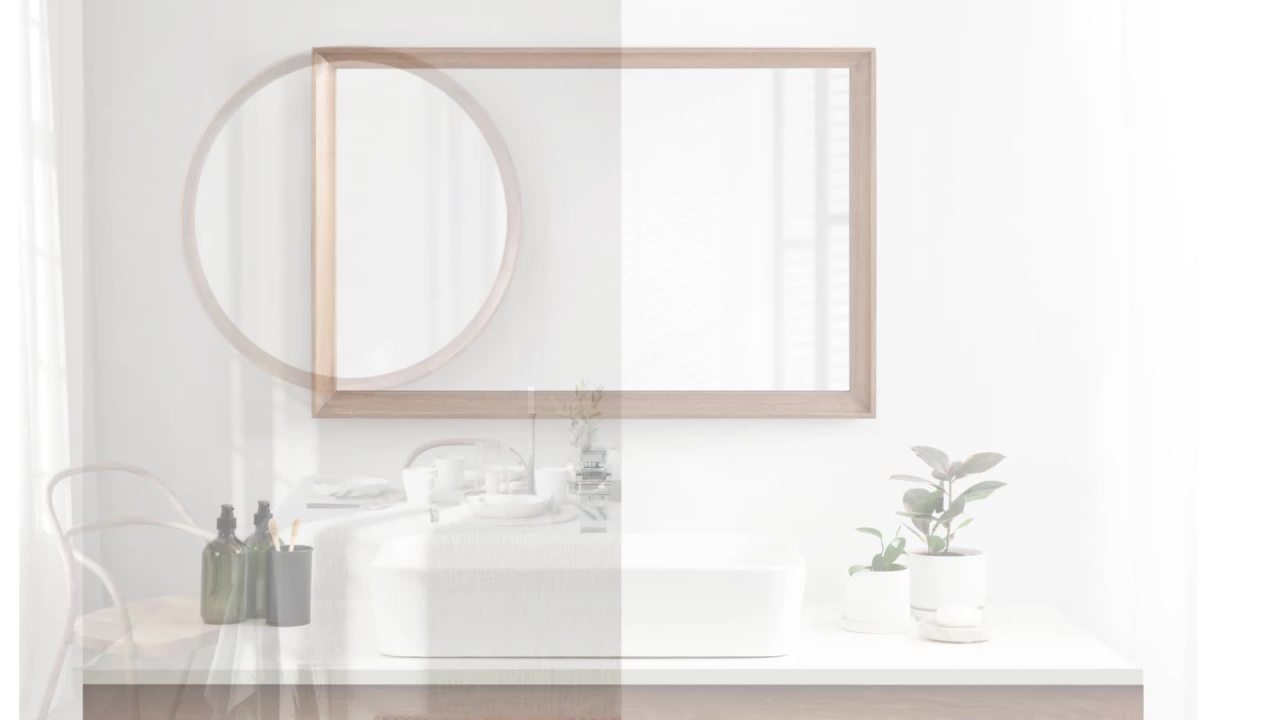thumbnail video image 2 of Kate and Laurel Hatherleigh Modern Farmhouse Rectangle Wooden Wall Mirror, 24 x 36, Rustic Brown, Decorative Wood Rectangular Mirror for Use in Bathroom, Entryway, or Bedroom, 2 of 9