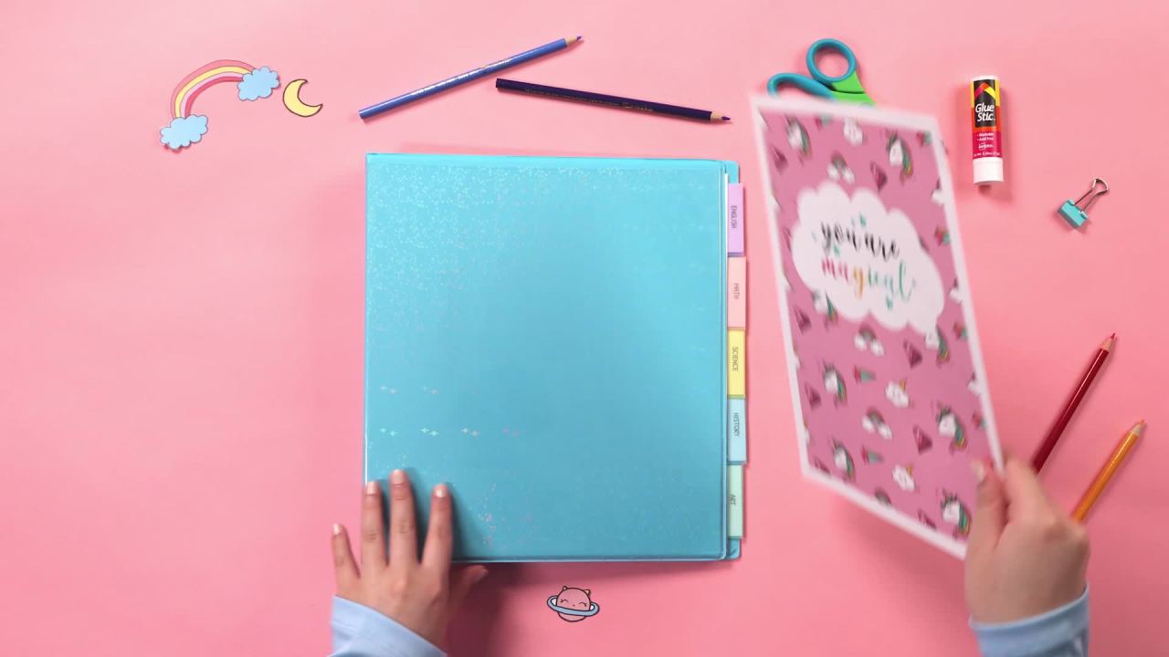 thumbnail video image 2 of Avery Luxe Collection Holographic Binder, 1 inch, Aqua (03224), 2 of 9