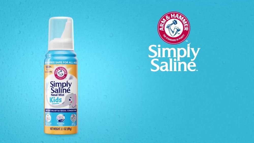 thumbnail video image 3 of ARM & HAMMER Simply Saline Kids Drug-Free Mist for Nasal Congestion, 3.1 oz, 3 of 16