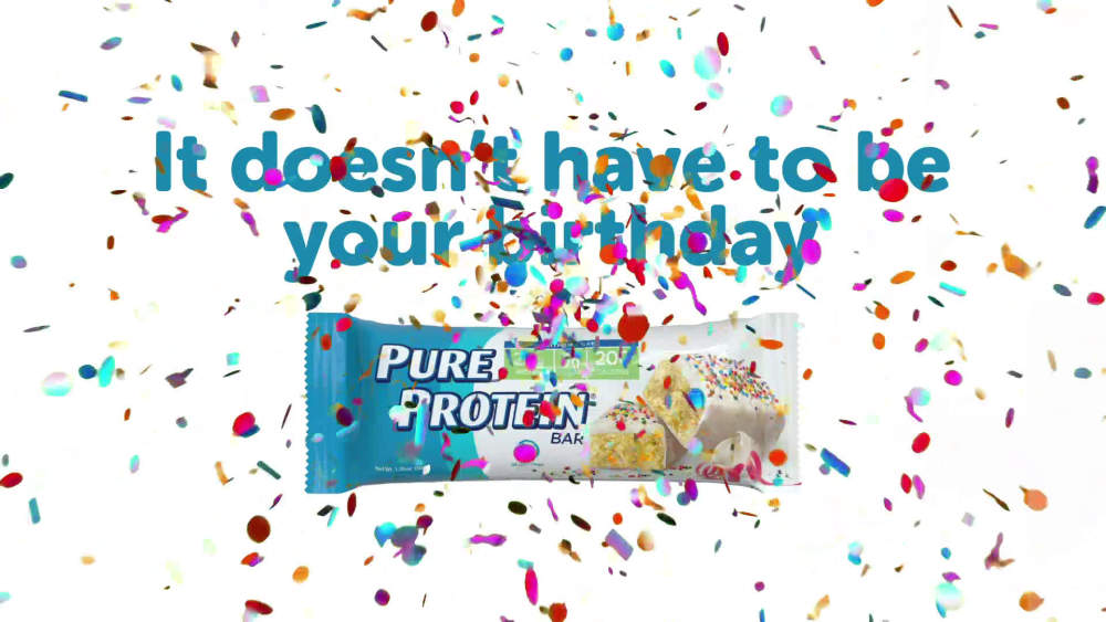 Pure Protein Bars, Birthday Cake, 20g Protein, 1.76 oz, 6 Ct