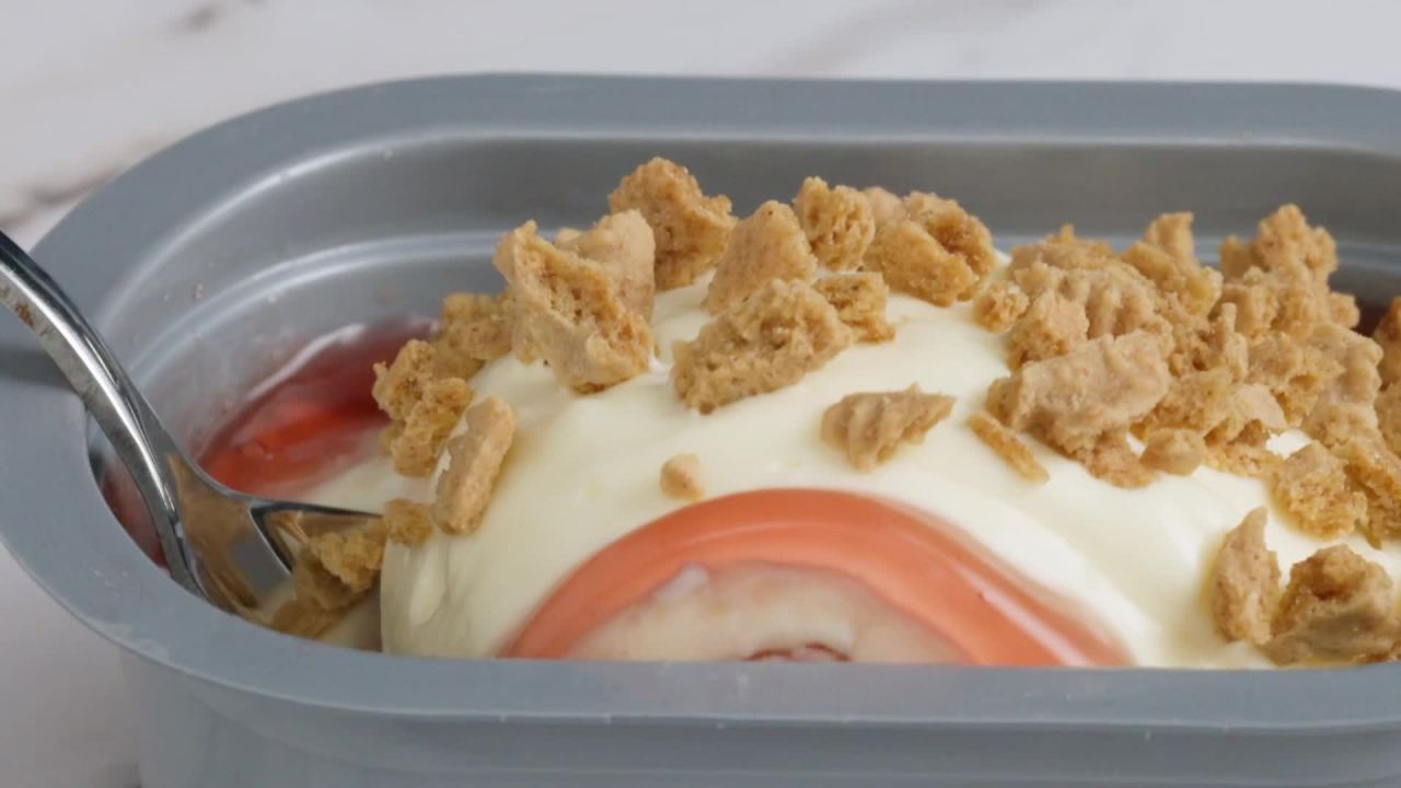 thumbnail video image 2 of Philadelphia Cheesecake Crumble Dessert, 2 Pack, for Easy Desserts and On-the-Go Snacking, Strawberry, No Artificial Preservatives, Flavors or Dyes, 6.6 oz, 2 of 15