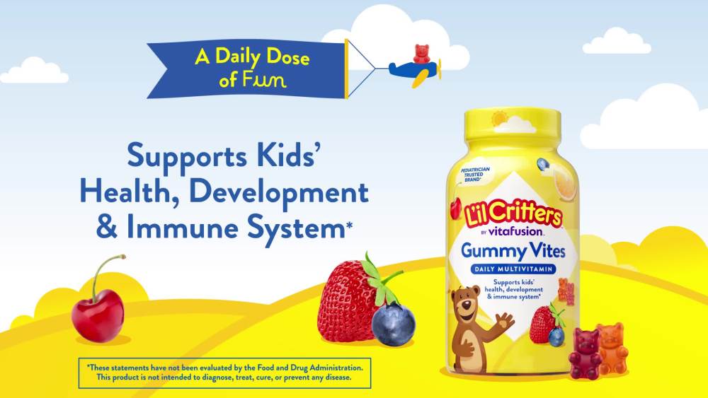 thumbnail video image 3 of L’il Critters Gummy Vites Kids Multivitamin Gummies, Mixed Fruit, 190 Count, 3 of 15
