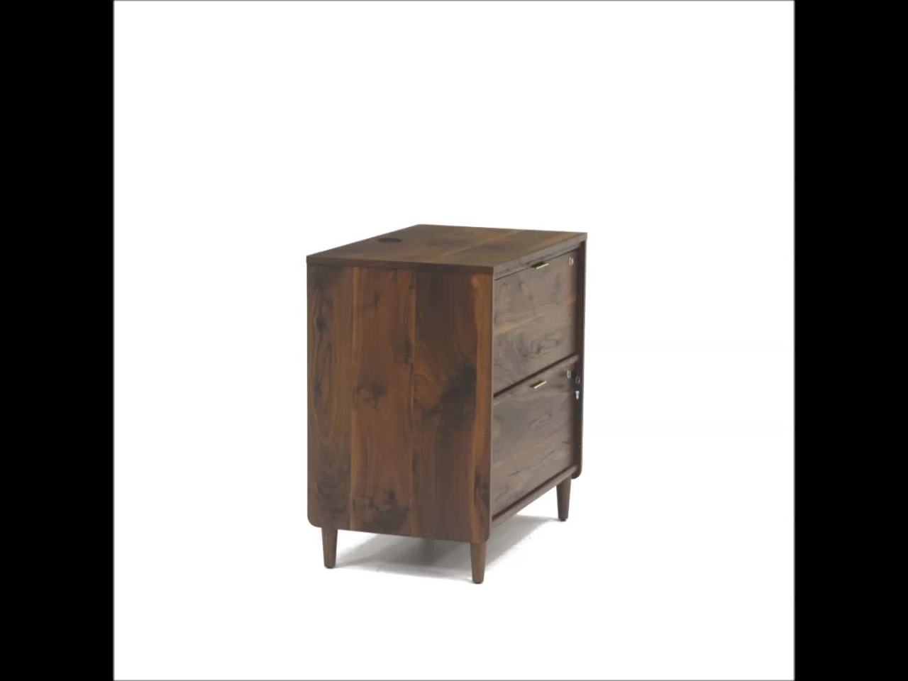 thumbnail video image 2 of Sauder Clifford Place Lateral File Cabinet, Grand Walnut Finish, 2 of 13