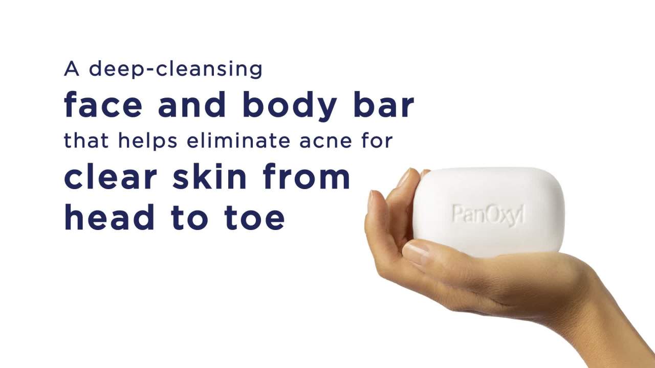 thumbnail video image 2 of PanOxyl Acne Treatment Bar with 10% Benzoyl Peroxide, 4 oz, 2 of 11