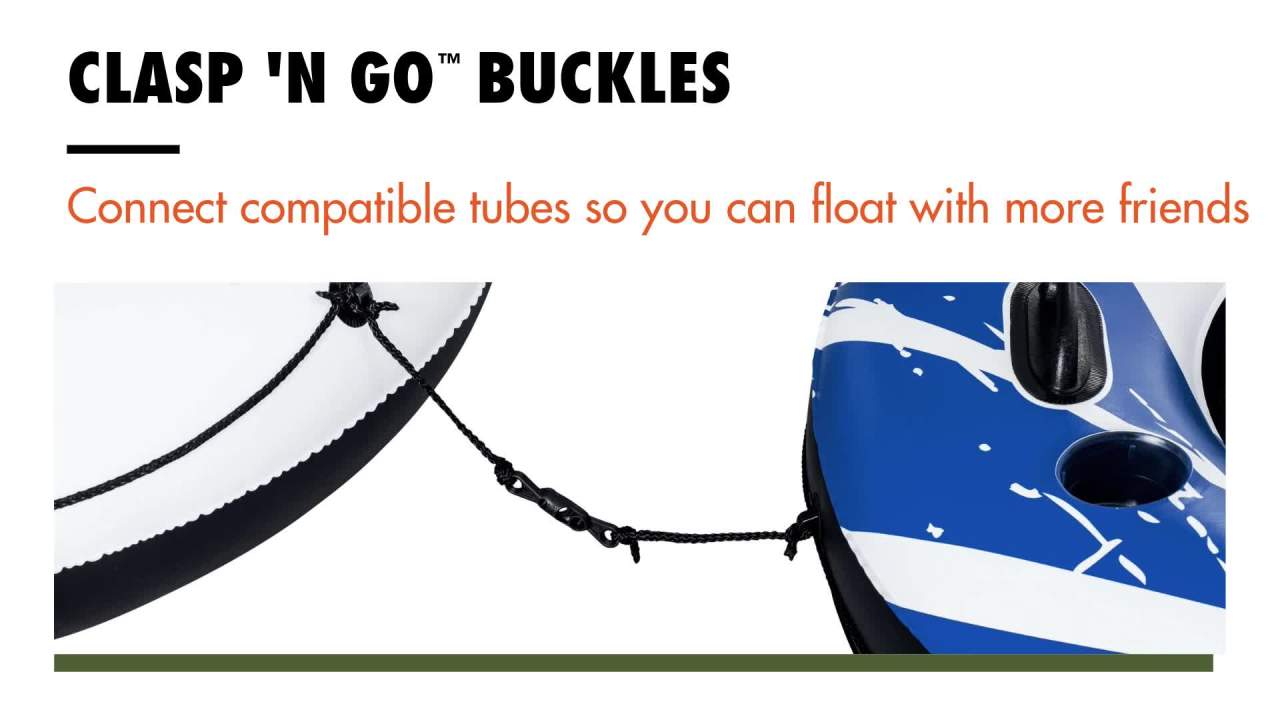 thumbnail video image 2 of Ozark Trail Rapid Rider Double 2-Person River Tube 7'10.5", 2 of 11