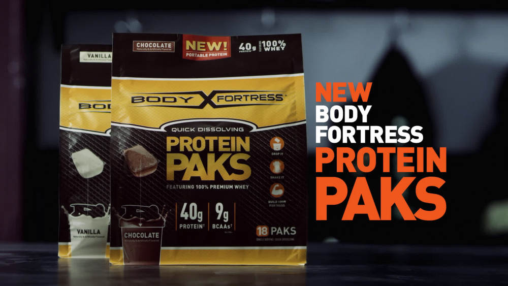 Body Fortress Protein Paks Vanilla 40g Protein 18 Packs