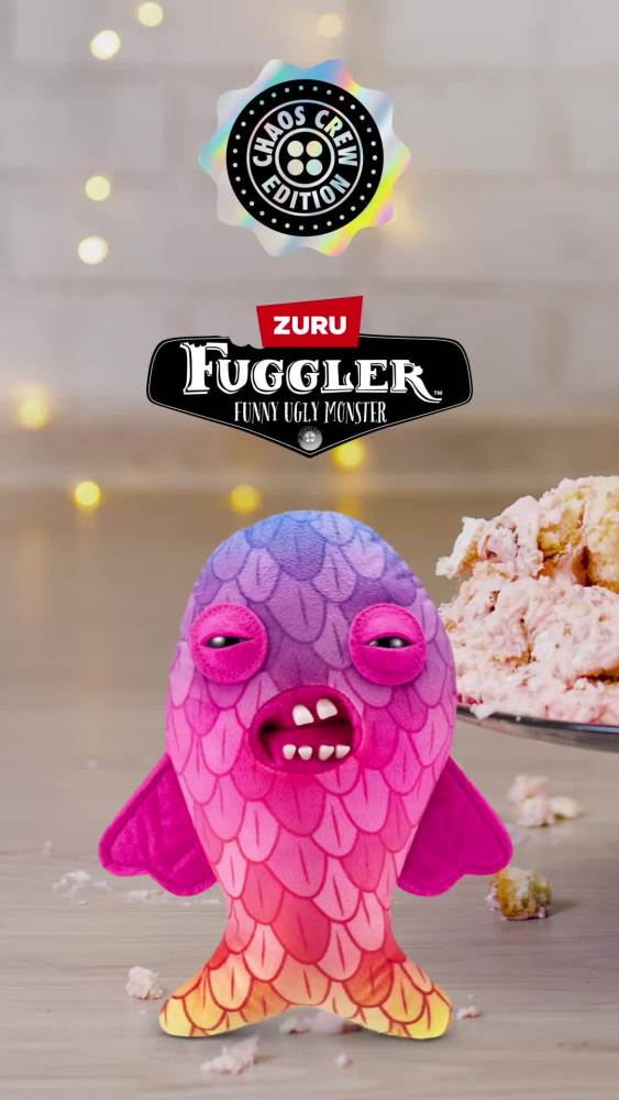 thumbnail video image 2 of ZURU Fuggler Funny Ugly Monsters Chaos Crew 9" Plush Stuffed Animal (Stinkface), 2 of 5