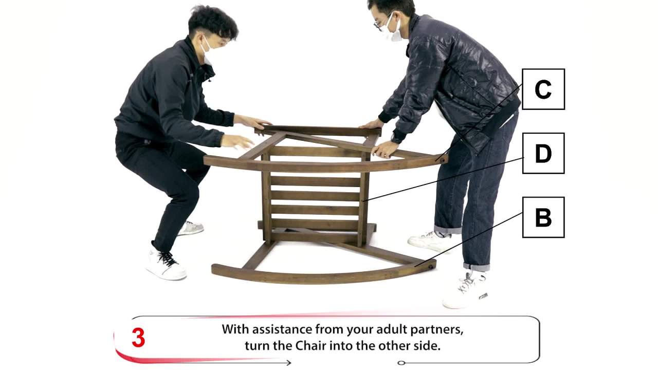 thumbnail video image 2 of GDF Studio Ridgewood Outdoor Acacia Wood Rocking Chairs with Cushion, Set of 2, Teak and Cream, 2 of 11