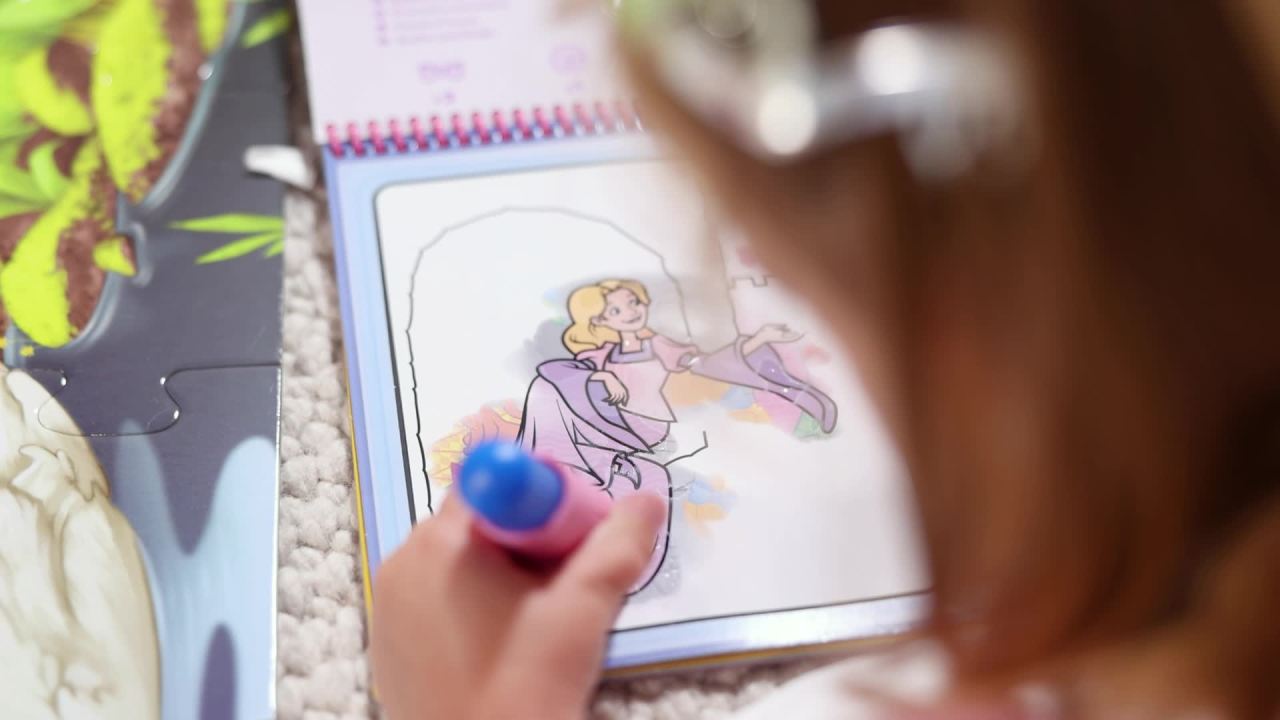 thumbnail video image 2 of Melissa & Doug Princess 3-in-1 Deluxe Collection Themed Gift Set – Costume Role Play, Puzzle, Water WOW! - FSC Certified, 2 of 10