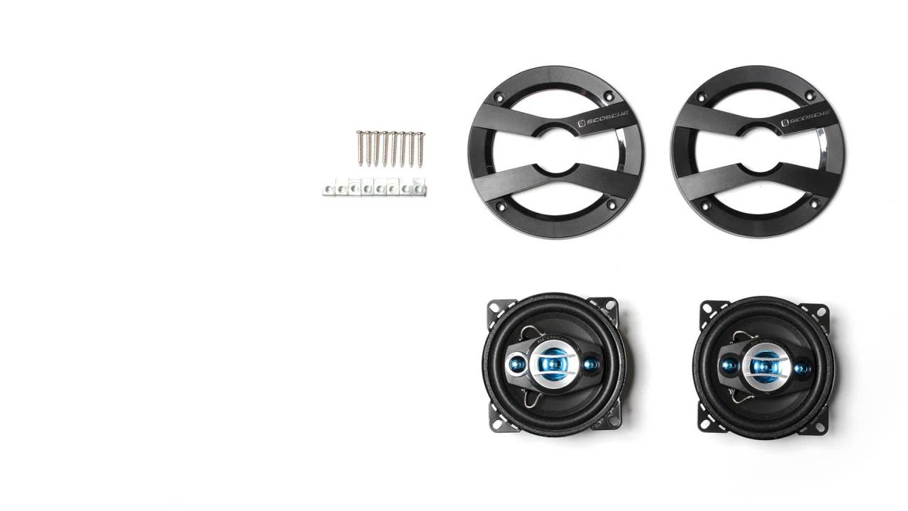 thumbnail video image 2 of Scosche HD4004 - HD Speakers | Speakers for Cars | 4" Set, 2 of 9